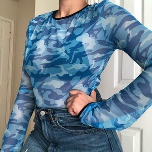 Blue cargo unif Long sleeve top
